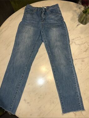 Forever 21 Light Blue Straight-Leg Jeans cut off size 25